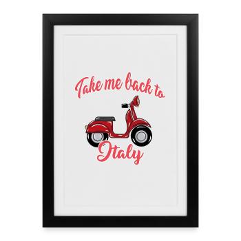 Italie - Affiche encadrée (27 × 37 cm) - noir - Devant