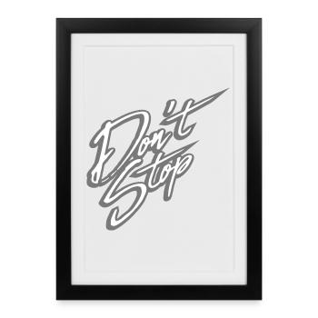 ne pas arrêter les courses de logo de texte de contour ne vous arrêtez pas - Affiche encadrée (27 × 37 cm) - noir - Devant