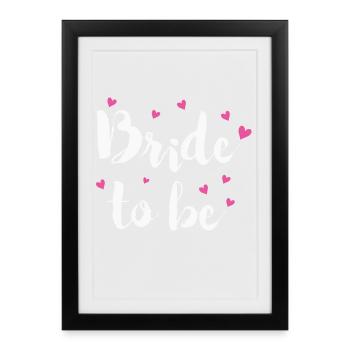 Bachelorette Party Bride Groom Wedding - Framed poster (27 × 37 cm) - black - Front