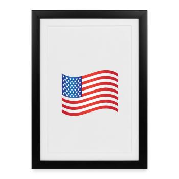 Drapeau américain - Affiche encadrée (27 × 37 cm) - noir - Devant
