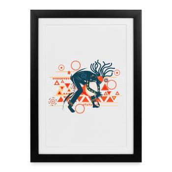 Bête tribale vibrante - Affiche encadrée (27 × 37 cm) - noir - Devant