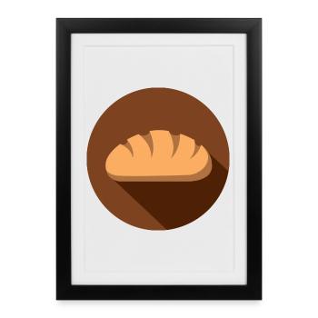Icône du symbole du pain Pain Illustration graphique - Affiche encadrée (27 × 37 cm) - noir - Devant