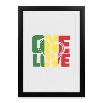 One Love Reggae Palette - Affiche encadrée (27 × 37 cm) - noir - Devant