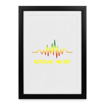 Conception d’ondes sonores reggae - Affiche encadrée (27 × 37 cm) - noir - Devant