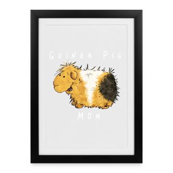 Maman Cochon d'Inde I Maman Cochon D'Inde Mama - Affiche encadrée (27 × 37 cm) - noir - Devant