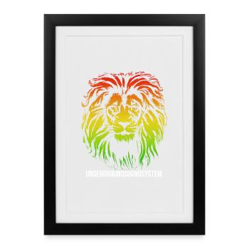 Lion Rainbow Underground Sound - Affiche encadrée (27 × 37 cm) - noir - Devant