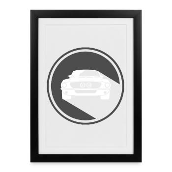 shelby gt oldschool v8 muscle cars - Affiche encadrée (27 × 37 cm) - noir - Devant