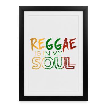 Reggae soul aux couleurs vives - Affiche encadrée (27 × 37 cm) - noir - Devant