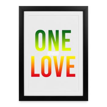 One Love Gradient : Unité dans la couleur - Affiche encadrée (27 × 37 cm) - noir - Devant