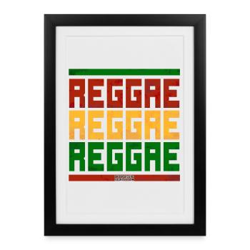 Reggae Font Block Graphic - Framed poster (27 × 37 cm) - black - Front