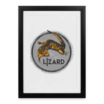 Creative Lizard Illustration Print - Framed poster (27 × 37 cm) - black - Front