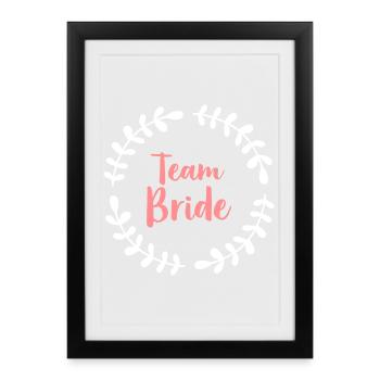Team Bride wreath Hen party - Framed poster (27 × 37 cm) - black - Front