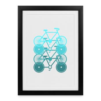 Vélo de course vélo de course cycliste vélo France tour - Affiche encadrée (27 × 37 cm) - noir - Devant