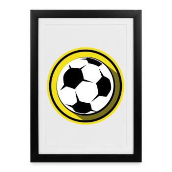 Football Dortmund Illustration de ballon Symboles Couleurs - Affiche encadrée (27 × 37 cm) - noir - Devant