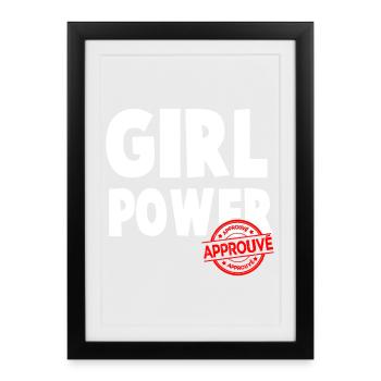 Girl Power Bold Script Design - Framed poster (27 × 37 cm) - black - Front