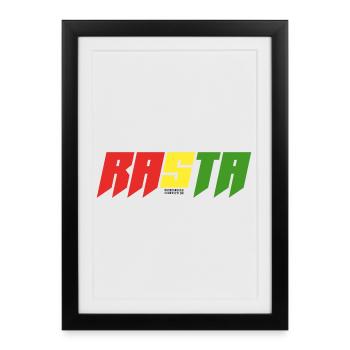 Rasta Color Block Logo - Framed poster (27 × 37 cm) - black - Front