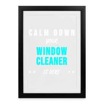 Window Cleaner Building Cleaner Sayings Gift - Framed poster (27 × 37 cm) - black - Front