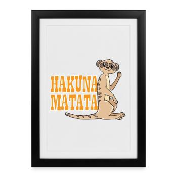 suricates - Affiche encadrée (27 × 37 cm) - noir - Devant