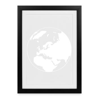 Une carte du monde - Affiche encadrée (27 × 37 cm) - noir - Devant
