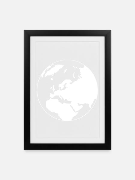 A world map - Framed poster (27 × 37 cm) - black