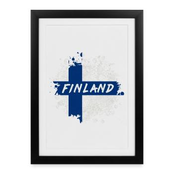 Finland Klecks / Gift Finland Helsinki Turku - Framed poster (27 × 37 cm) - black - Front