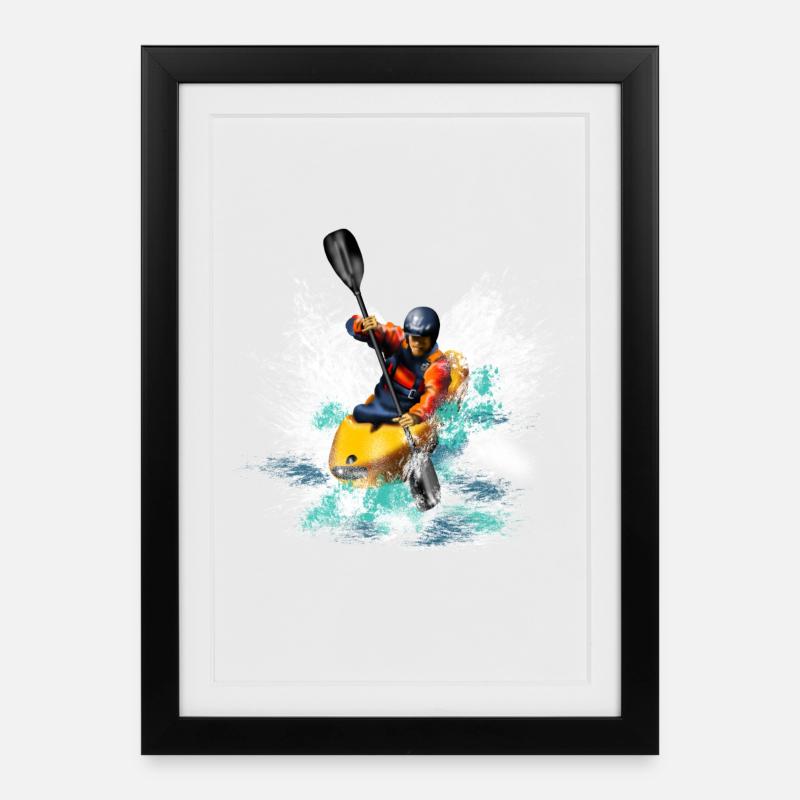 kayaking - Framed poster (27 × 37 cm) - black