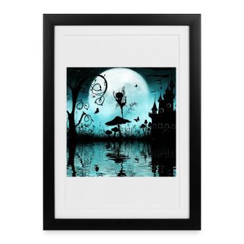 Danser la nuit, jolie fée. - Affiche encadrée (27 × 37 cm) - noir - Devant