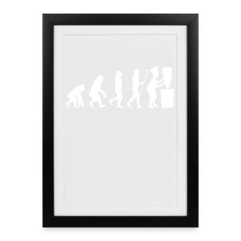Kebab Evolution Kebap Doner Spit Funny Food - Framed poster (27 × 37 cm) - black - Front