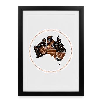 australia - Framed poster (27 × 37 cm) - black - Front