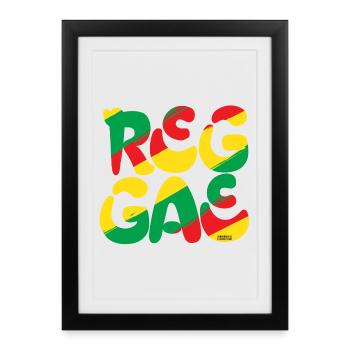 Reggae Vibes Colorful Logo - Framed poster (27 × 37 cm) - black - Front