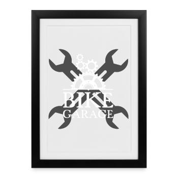 Bicycle Chain Logo Gear Screwdriver Workshop - Framed poster (27 × 37 cm) - black - Front