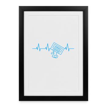 Rythme cardiaque des années 90 - Affiche encadrée (27 × 37 cm) - noir - Devant