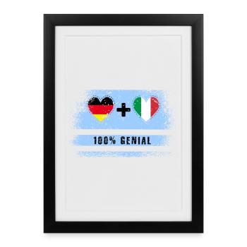 Germany and Italy 100% Ingenious / Gift - Framed poster (27 × 37 cm) - black - Front
