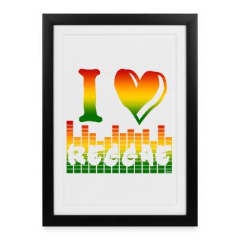 I Love Reggae Rainbow - Framed poster (27 × 37 cm) - black - Front