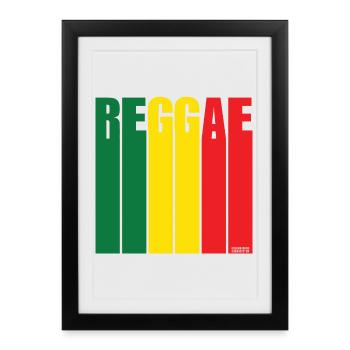 Reggae Color Block Banner - Framed poster (27 × 37 cm) - black - Front