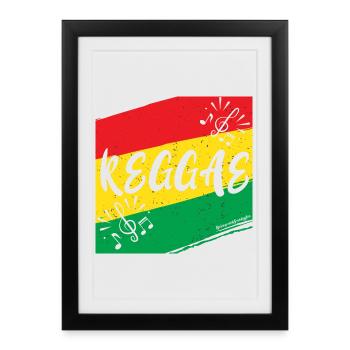 Musique arc-en-ciel avec partition imprimée - Affiche encadrée (27 × 37 cm) - noir - Devant