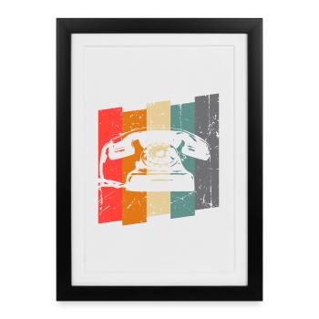 phone - Framed poster (27 × 37 cm) - black - Front