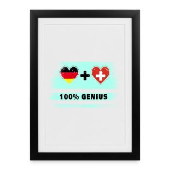 Germany and Switzerland 100% brilliant / Gift - Framed poster (27 × 37 cm) - black - Front