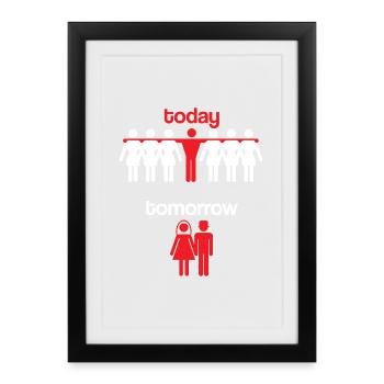 Bachelor Party Party Wedding Party Funny - Framed poster (27 × 37 cm) - black - Front