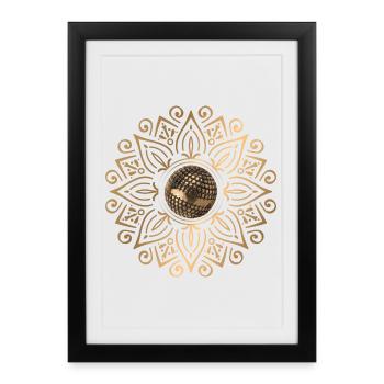 Golden Mandala with Petanque Ball - Framed poster (27 × 37 cm) - black - Front