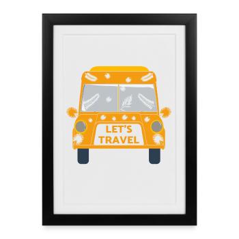 Voyage voyage vacances tour du monde liberté backpacker - Affiche encadrée (27 × 37 cm) - noir - Devant