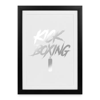 Kickboxing kickboxing - Affiche encadrée (27 × 37 cm) - noir - Devant