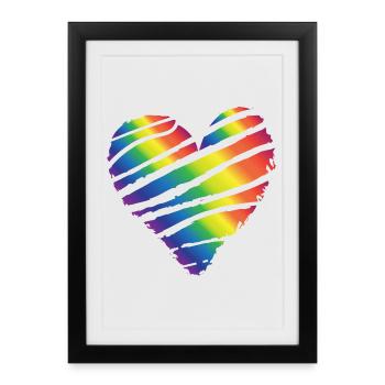 Colorful heart heart quake Valentine's day love - Framed poster (27 × 37 cm) - black - Front