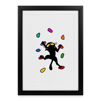 Boulder chat chat escalade escalade Escalade Drôle - Affiche encadrée (27 × 37 cm) - noir - Devant