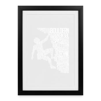 Alpiniste Boulder Escalader Paroi rocheuse - Affiche encadrée (27 × 37 cm) - noir - Devant
