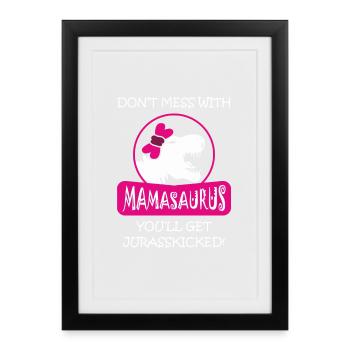 Mamasaurus Rex Dinosaur Autism Mothers Day - Framed poster (27 × 37 cm) - black - Front