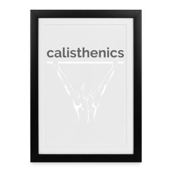 Calisthenics Fitness Workout Cali Gym Symbol Logo - Affiche encadrée (27 × 37 cm) - noir - Devant