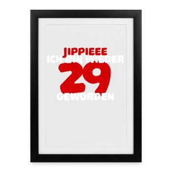 Birthday saying Lustig 29th birthday Funny - Framed poster (27 × 37 cm) - black - Front