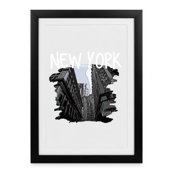 New York - Affiche encadrée (27 × 37 cm) - noir - Devant