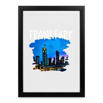 Frankfurt skyline - Framed poster (27 × 37 cm) - black - Front